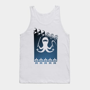 Ninja Octopus Cooking a funny Tank Top